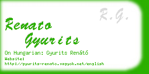 renato gyurits business card