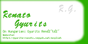 renato gyurits business card